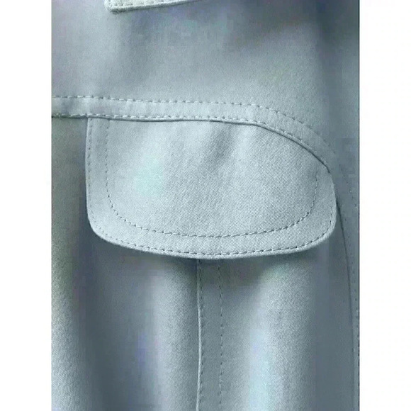 Vintage Lanson Women’s Size S/M Trench Coat Light Blue Vintage - Picture 8 of 13